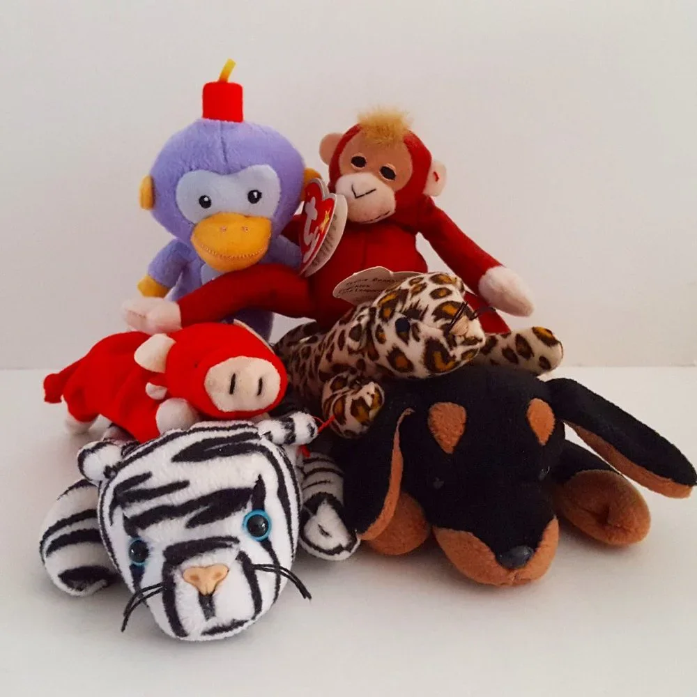 Beanie Babies and Teenie Beanies Lot of 6 (**2 w/Tags Pls Read**)